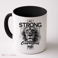 Be Strong And Courageous Joshua 1:9 Lion Coffee Mug thumb 0