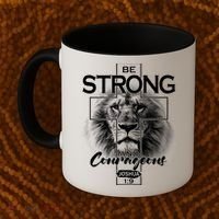 Be Strong And Courageous Joshua 1:9 Lion Coffee Mug thumb 2
