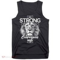 Be Strong And Courageous Joshua 1:9 Lion Tank Top thumb 0