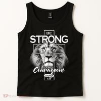 Be Strong And Courageous Joshua 1:9 Lion Tank Top thumb 2