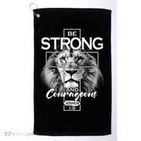 Be Strong And Courageous Joshua 1:9 Lion Golf Towel thumb 0