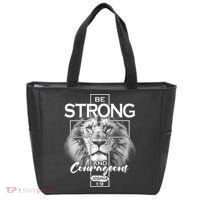 Be Strong And Courageous Joshua 1:9 Lion Tote Bag thumb 0
