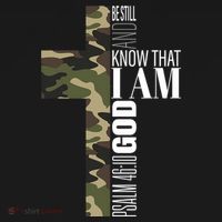 Be Still And Know God Christian Bible Verse Green Camo Cross  Doggie Tank thumb 4