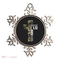 Be Still And Know God Christian Bible Verse Green Camo Cross  Ornament thumb 0