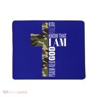 Be Still And Know God Christian Bible Verse Green Camo Cross  Mousepad thumb 0