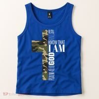 Be Still And Know God Christian Bible Verse Green Camo Cross  Tank Top thumb 2
