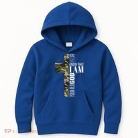 Be Still And Know God Christian Bible Verse Green Camo Cross  Kids Hoodie thumb 0