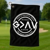Be Still And Know, God Is Greater Than The Highs And Lows Circle Golf Towel thumb 1