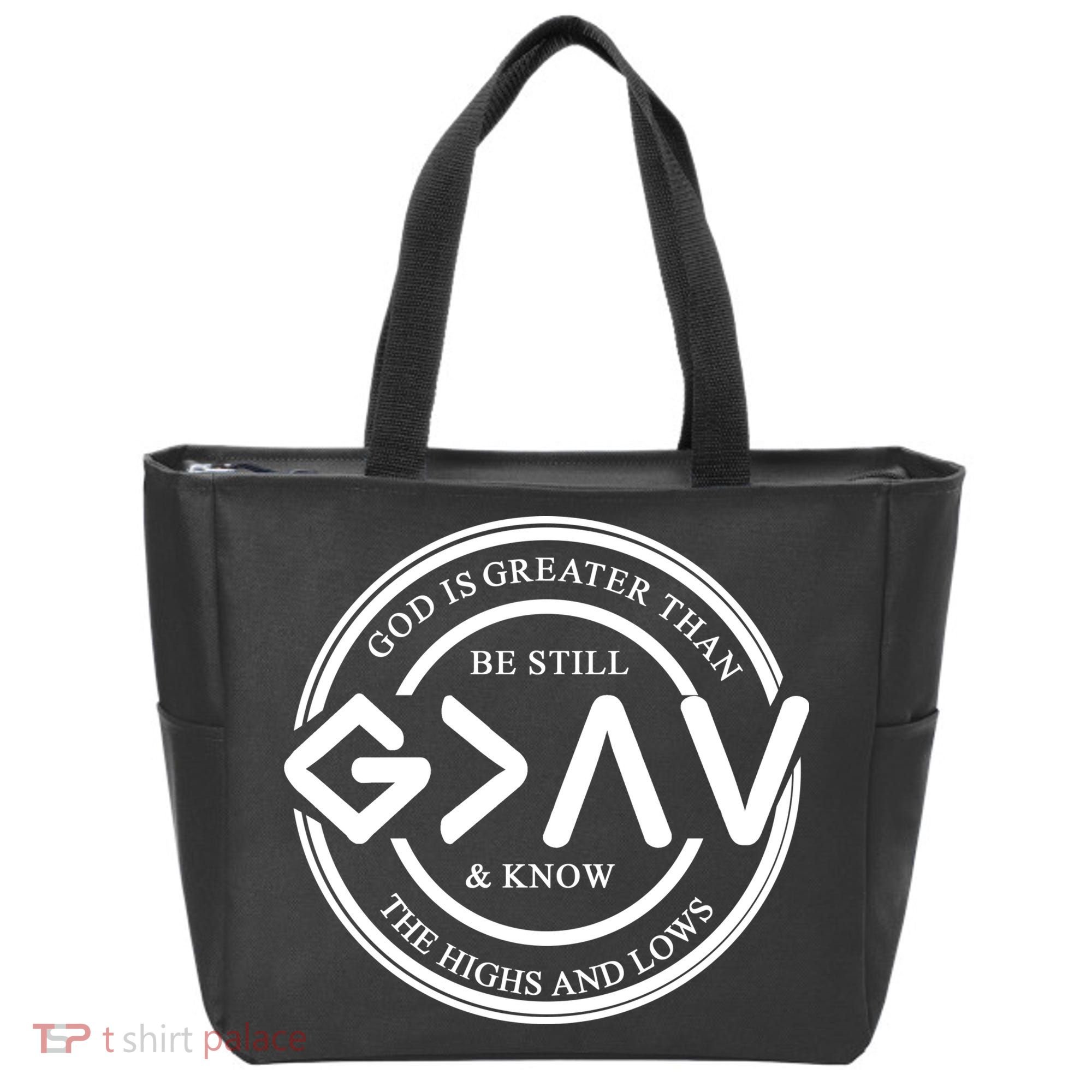 Be Still And Know, God Is Greater Than The Highs And Lows Circle Tote Bag