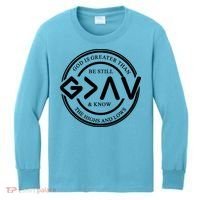 Be Still And Know, God Is Greater Than The Highs And Lows Circle Kids Long Sleeve Shirt thumb 0