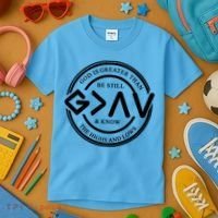 Be Still And Know, God Is Greater Than The Highs And Lows Circle Kids T-Shirt thumb 3