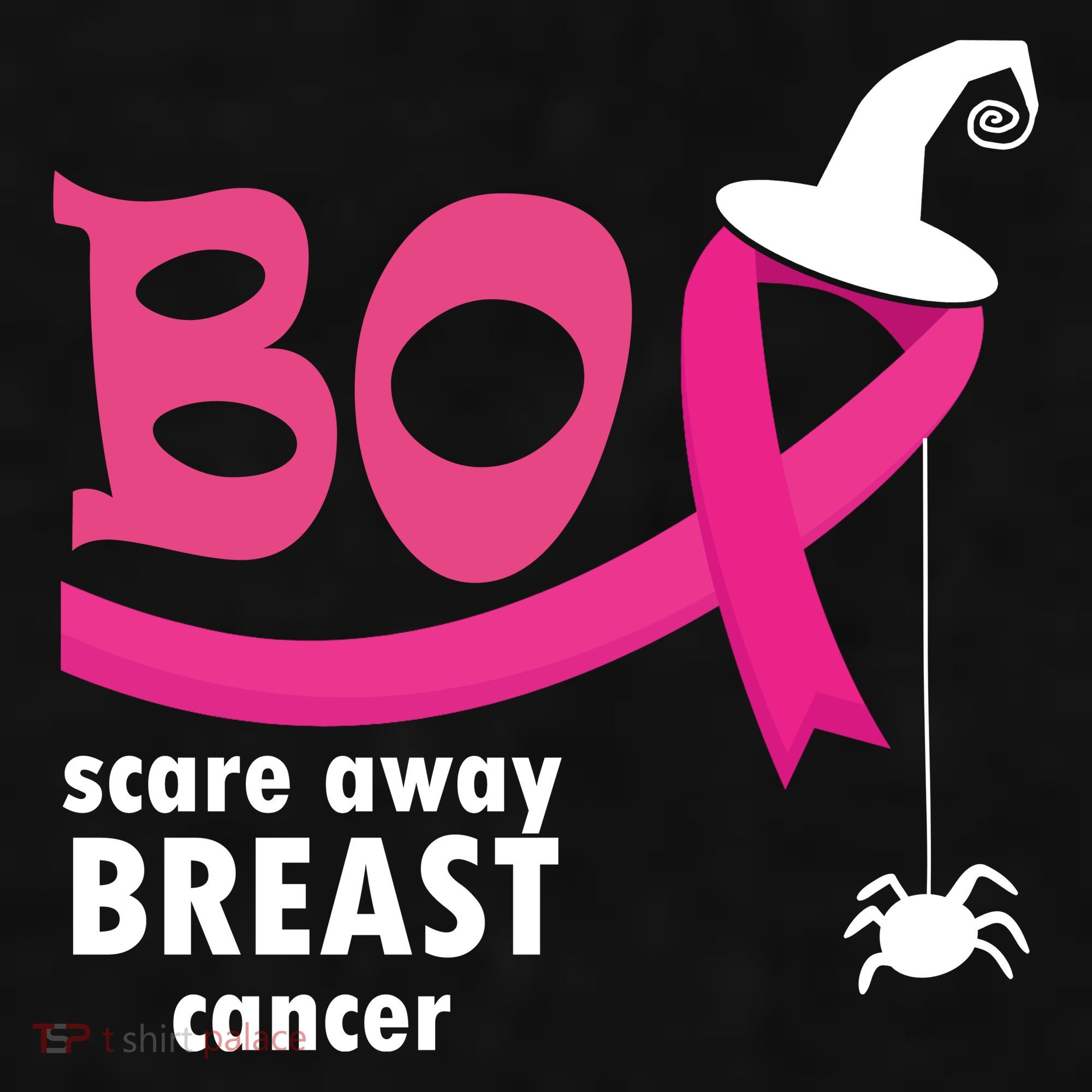 Boo Scare Away Breast Cancer Awareness Spooky Ladies PosiCharge Tri-Blend Wicking Tank