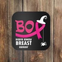 Boo Scare Away Breast Cancer Awareness Spooky Coaster thumb 0