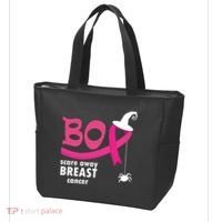 Boo Scare Away Breast Cancer Awareness Spooky Tote Bag thumb 3