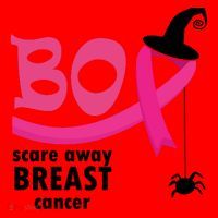 Boo Scare Away Breast Cancer Awareness Spooky Santa Hat thumb 1