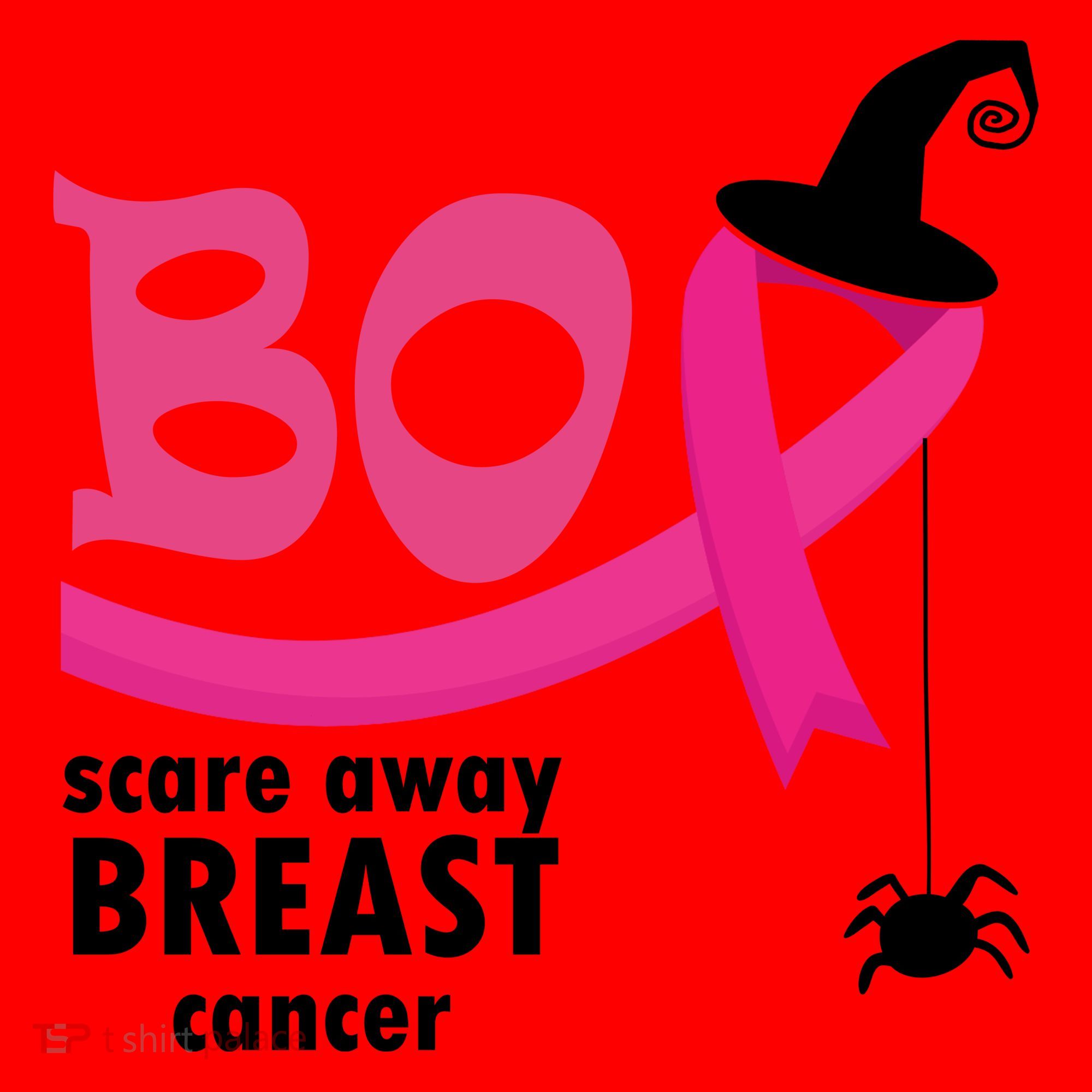 Boo Scare Away Breast Cancer Awareness Spooky Santa Hat