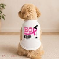 Boo Scare Away Breast Cancer Awareness Spooky Doggie Tank thumb 2