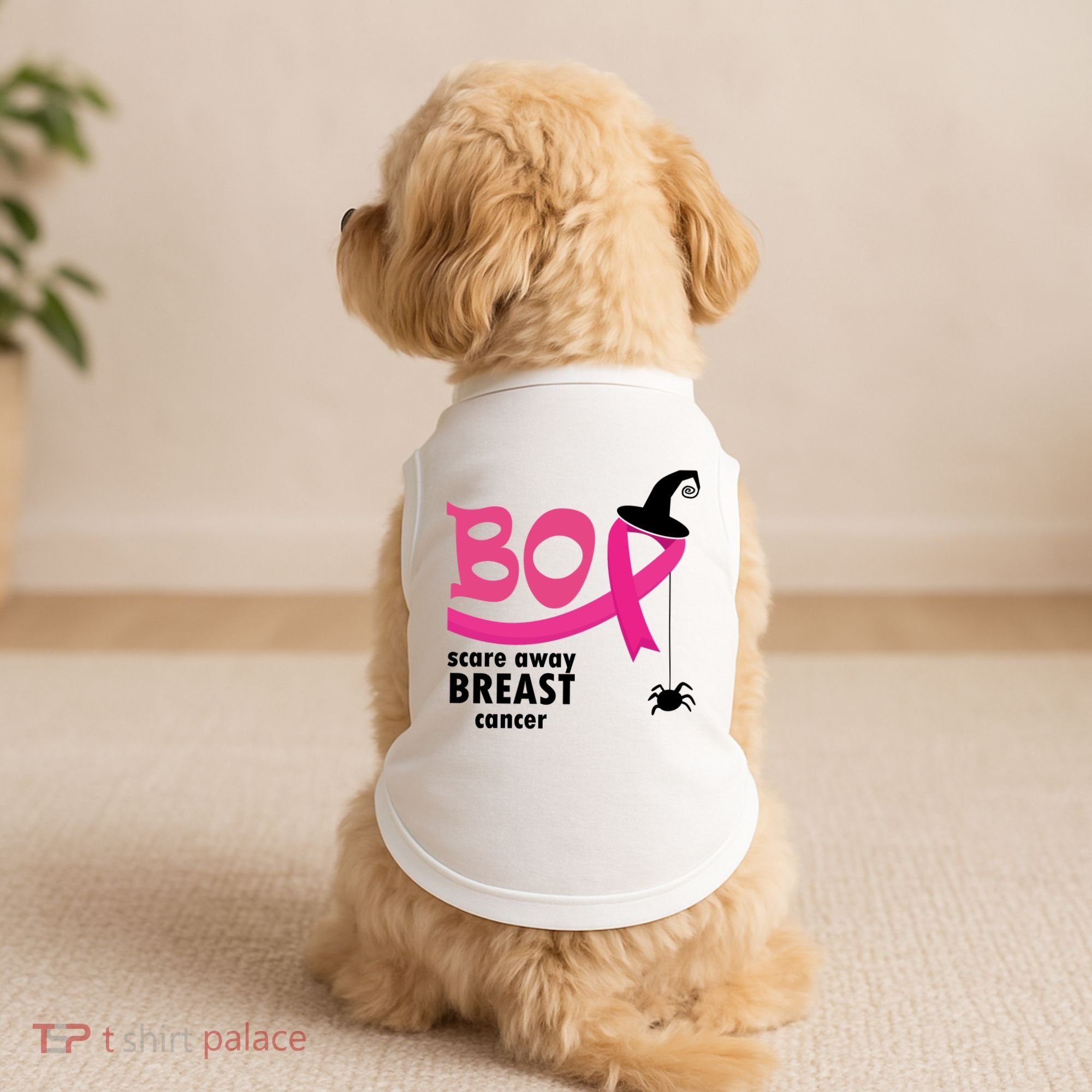 Boo Scare Away Breast Cancer Awareness Spooky Doggie Tank