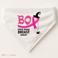 Boo Scare Away Breast Cancer Awareness Spooky USA-Made Doggie Bandana thumb 0