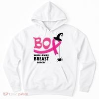 Boo Scare Away Breast Cancer Awareness Spooky Hoodie thumb 0
