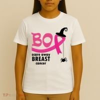 Boo Scare Away Breast Cancer Awareness Spooky T-Shirt thumb 4