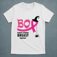 Boo Scare Away Breast Cancer Awareness Spooky T-Shirt thumb 5