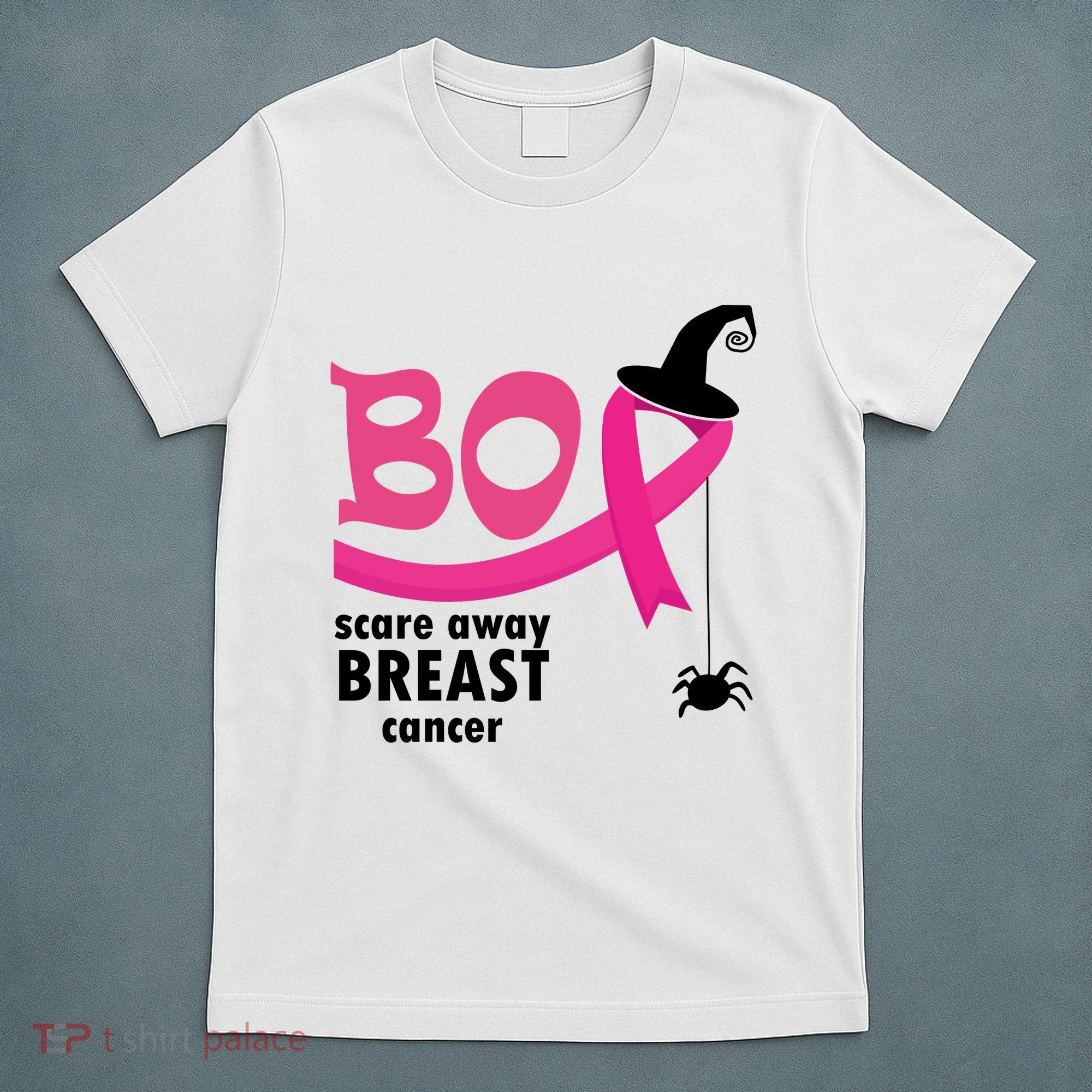 Boo Scare Away Breast Cancer Awareness Spooky T-Shirt