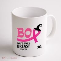 Boo Scare Away Breast Cancer Awareness Spooky Coffee Mug thumb 1