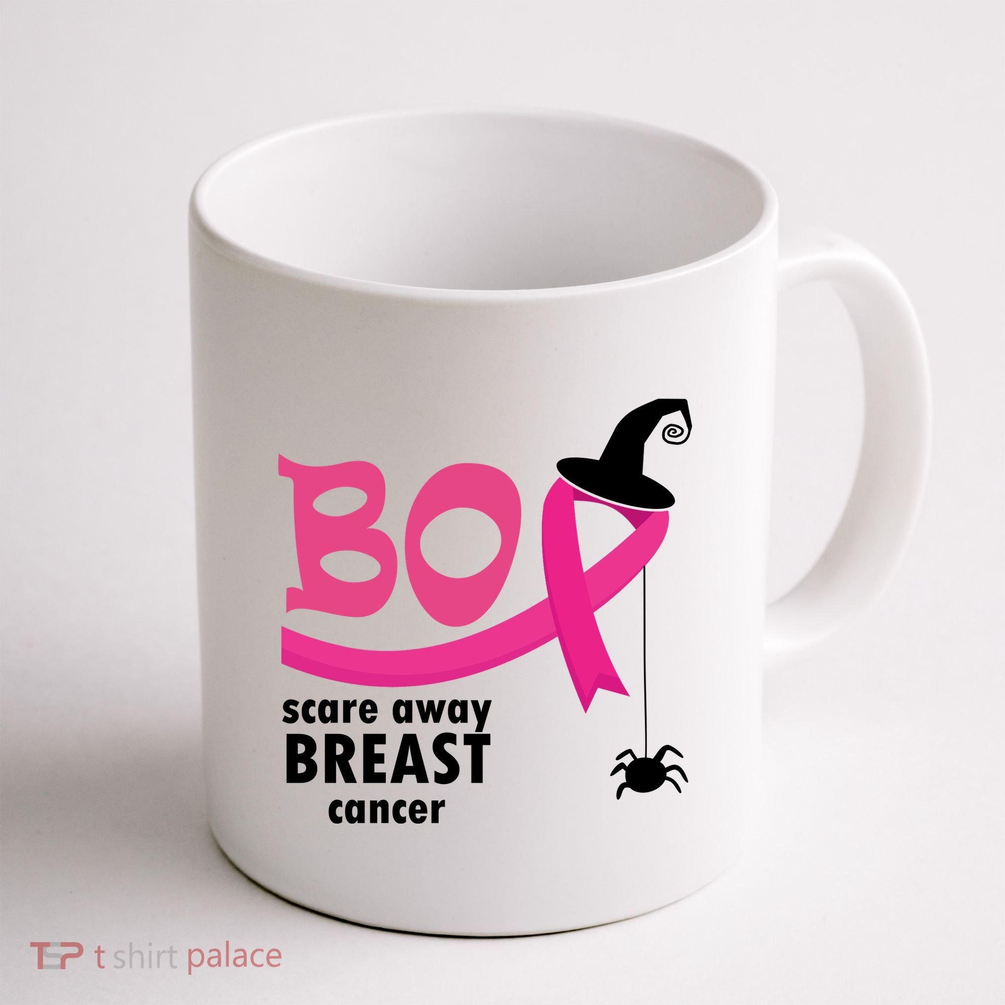 Boo Scare Away Breast Cancer Awareness Spooky Coffee Mug