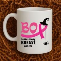 Boo Scare Away Breast Cancer Awareness Spooky Coffee Mug thumb 2