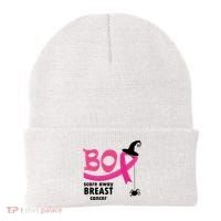 Boo Scare Away Breast Cancer Awareness Spooky Beanie thumb 0
