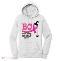 Boo Scare Away Breast Cancer Awareness Spooky Women's Hoodie thumb 0
