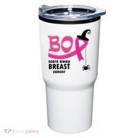 Boo Scare Away Breast Cancer Awareness Spooky Tumbler thumb 0
