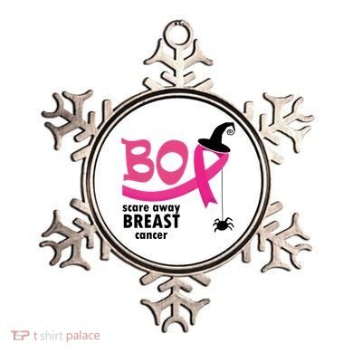 Boo Scare Away Breast Cancer Awareness Spooky Ornament