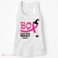 Boo Scare Away Breast Cancer Awareness Spooky Women's Tank Top thumb 0