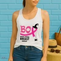 Boo Scare Away Breast Cancer Awareness Spooky Women's Tank Top thumb 2