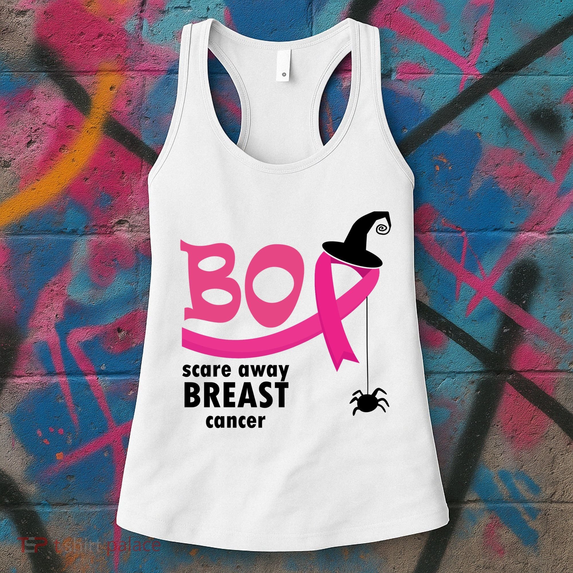 Boo Scare Away Breast Cancer Awareness Spooky Women's Tank Top
