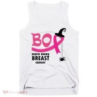 Boo Scare Away Breast Cancer Awareness Spooky Tank Top thumb 0