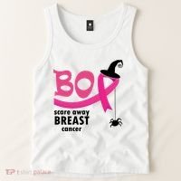 Boo Scare Away Breast Cancer Awareness Spooky Tank Top thumb 2