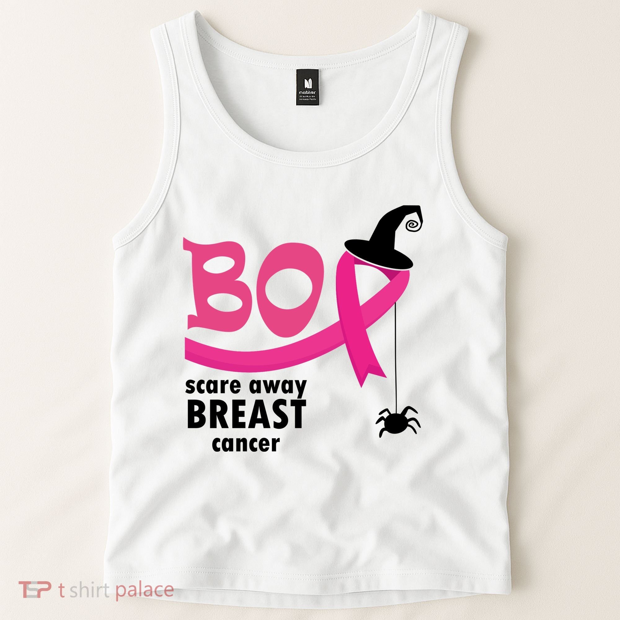 Boo Scare Away Breast Cancer Awareness Spooky Tank Top