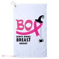 Boo Scare Away Breast Cancer Awareness Spooky Golf Towel thumb 0