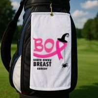 Boo Scare Away Breast Cancer Awareness Spooky Golf Towel thumb 2