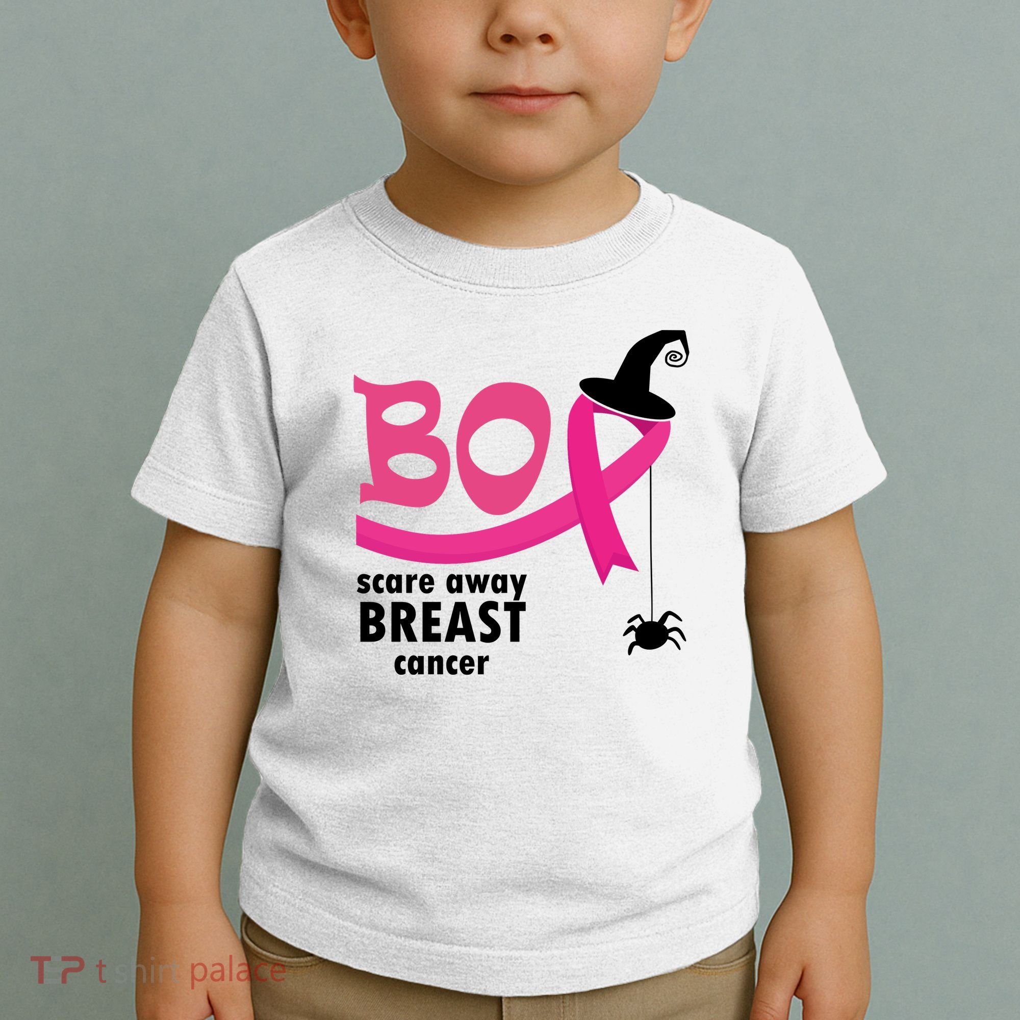 Boo Scare Away Breast Cancer Awareness Spooky Toddler T-Shirt