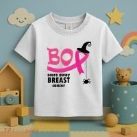 Boo Scare Away Breast Cancer Awareness Spooky Toddler T-Shirt thumb 3