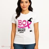 Boo Scare Away Breast Cancer Awareness Spooky Women's T-Shirt thumb 4