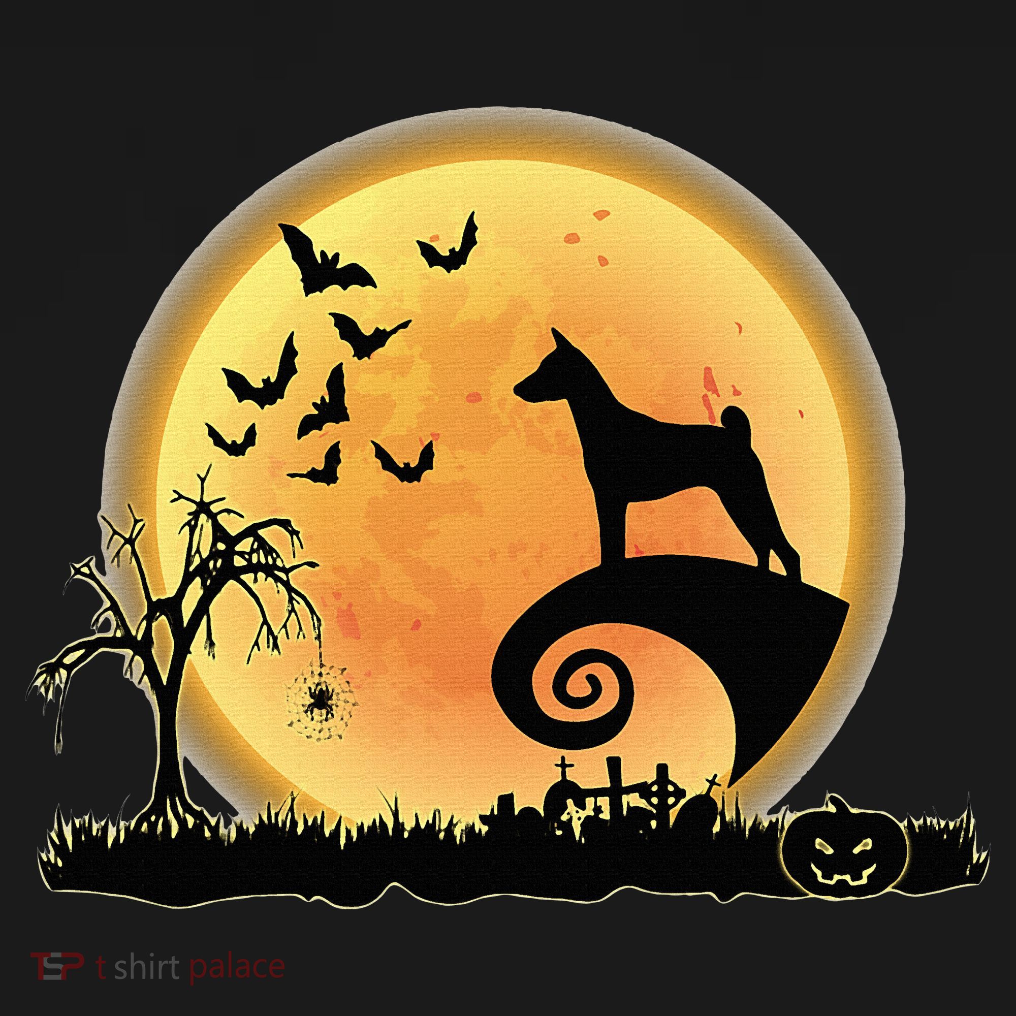 Basenji Scary And Moon Funny Dog Halloween Costume Women's Hoodie