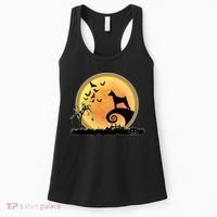 Basenji Scary And Moon Funny Dog Halloween Costume Women's Tank Top thumb 0