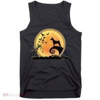 Basenji Scary And Moon Funny Dog Halloween Costume Tank Top thumb 0