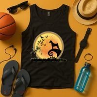 Basenji Scary And Moon Funny Dog Halloween Costume Tank Top thumb 4