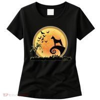Basenji Scary And Moon Funny Dog Halloween Costume Women's T-Shirt thumb 0